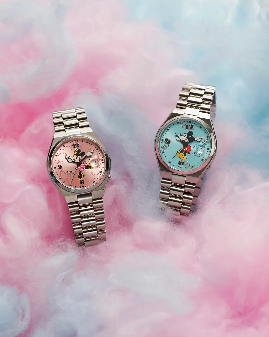TSUYOSA Minnie Mouse Pink Dial Stainless Steel Bracelet NJ0156-50W
